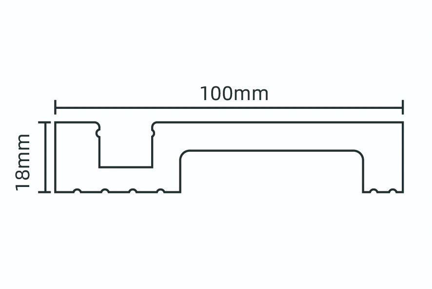 Polistirola grīdlīste LED lentei, 2400x100x18mm